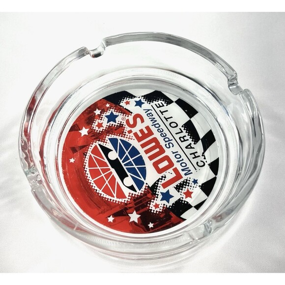NASCAR Lowe's Motor Speedway Charlotte Collectible Glass Ashtray - Picture 5 of 9